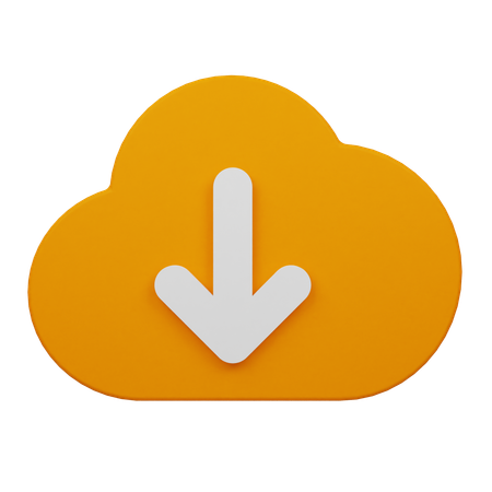 Cloud Download  3D Icon