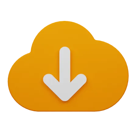 Cloud Download  3D Icon