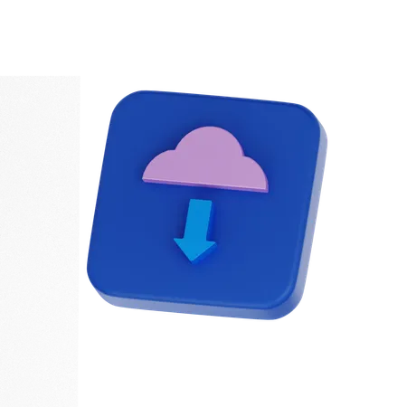 Cloud Download  3D Icon