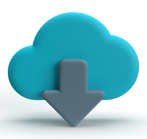 Cloud Download  3D Icon