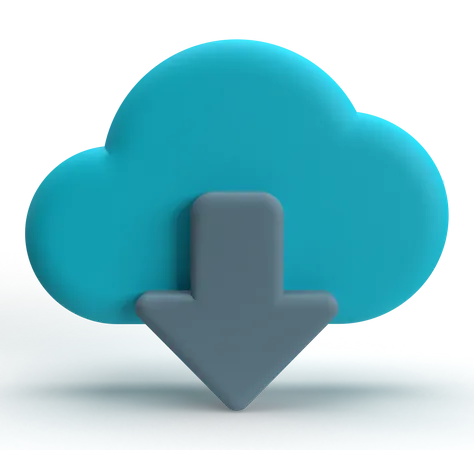 Cloud Download  3D Icon