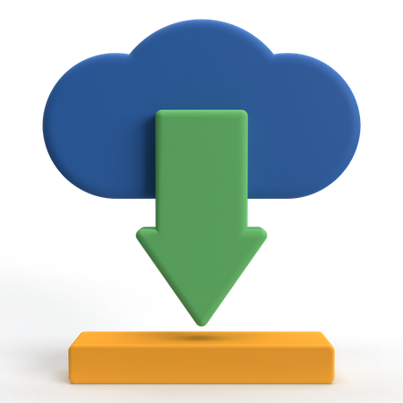 Cloud Download  3D Icon