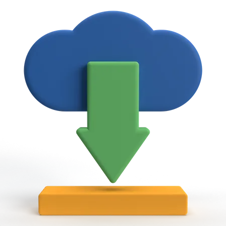 Cloud Download  3D Icon