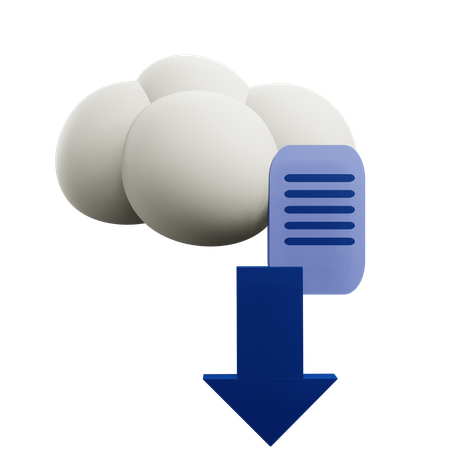 Cloud Download  3D Icon