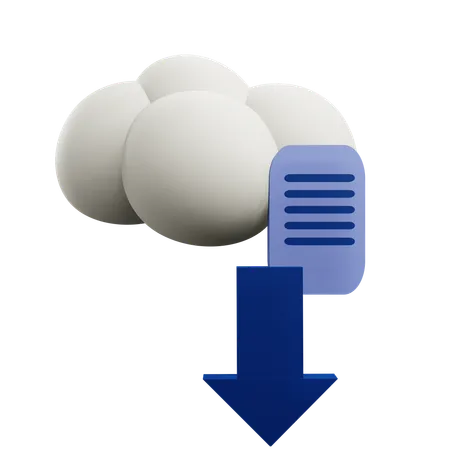 Cloud Download  3D Icon