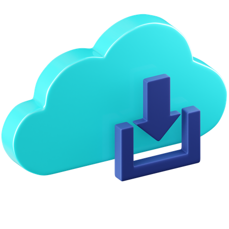 Cloud Download  3D Icon