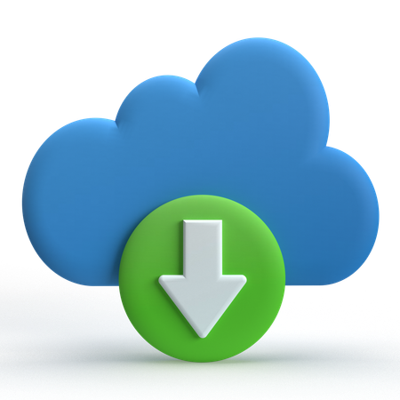 Cloud Download  3D Icon