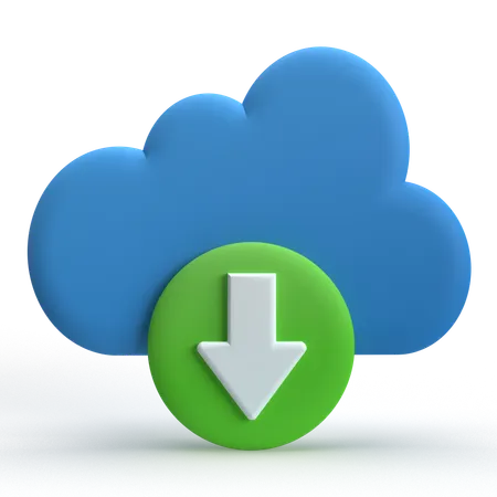Cloud Download  3D Icon