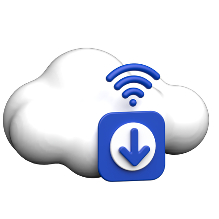 Cloud Download  3D Icon