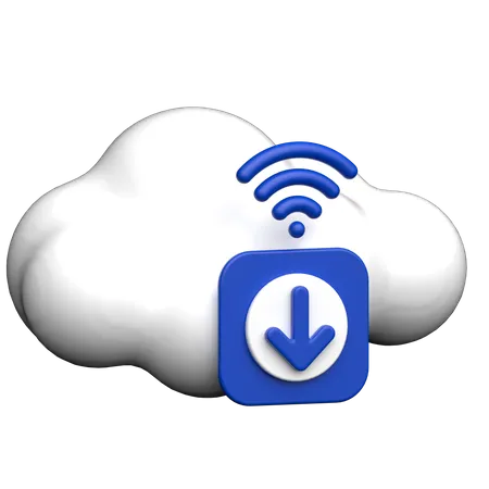 Cloud Download  3D Icon