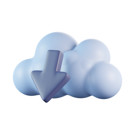 Cloud Download  3D Icon