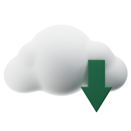 Cloud Download  3D Icon