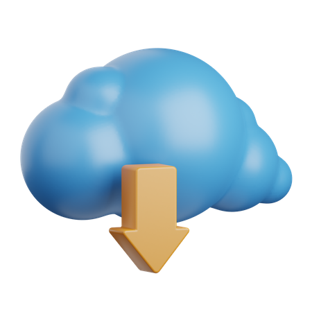 Cloud Download  3D Icon