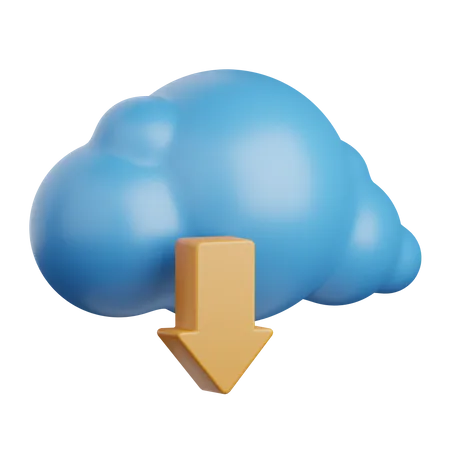 Cloud Download  3D Icon