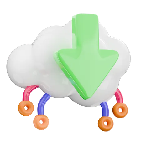 Cloud Download  3D Icon