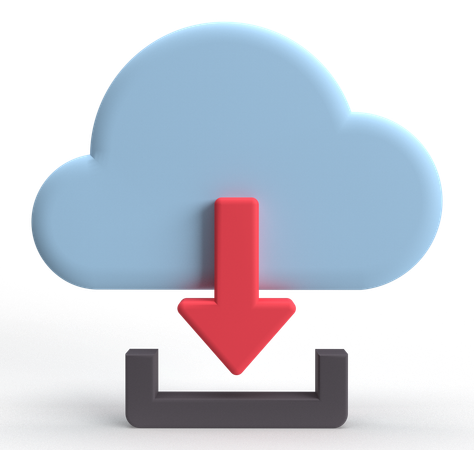 Cloud Download  3D Icon