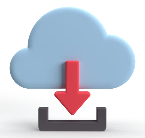 Cloud Download  3D Icon