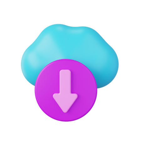 Cloud Download  3D Icon