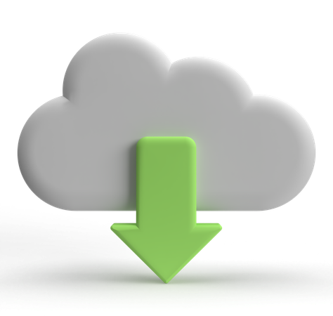 Cloud Download  3D Icon