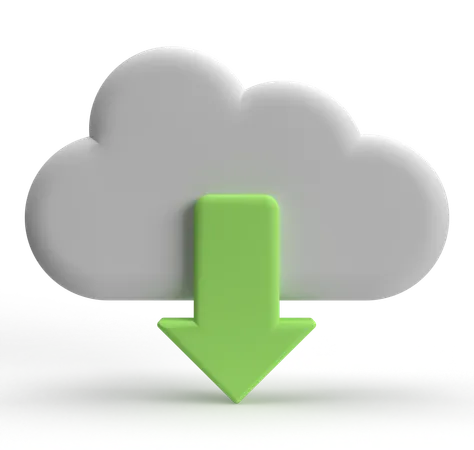 Cloud Download  3D Icon