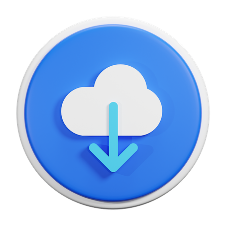 Cloud Download  3D Icon