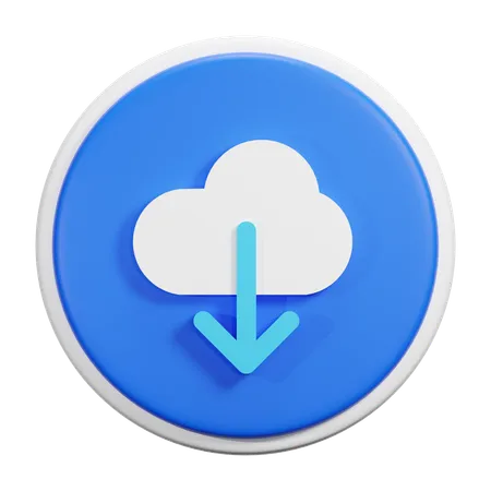 Cloud Download  3D Icon