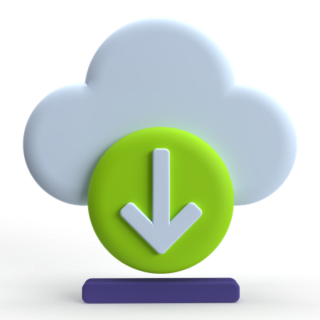 Cloud Download  3D Icon
