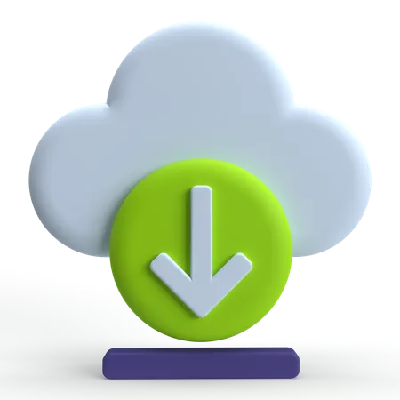 Cloud Download  3D Icon