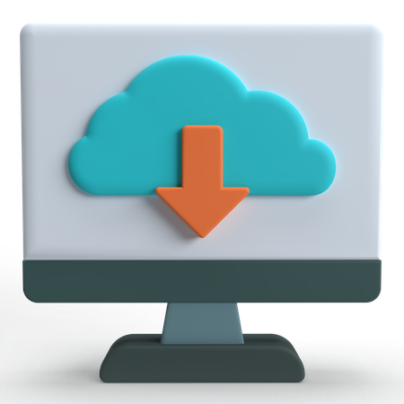 Cloud Download  3D Icon