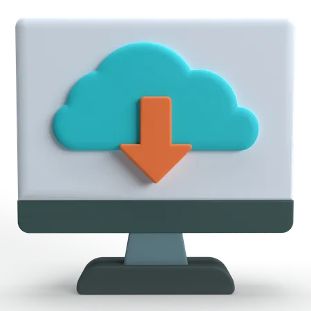 Cloud Download  3D Icon