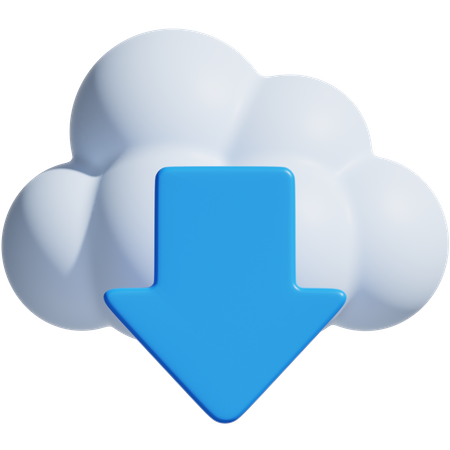 Cloud Download  3D Icon