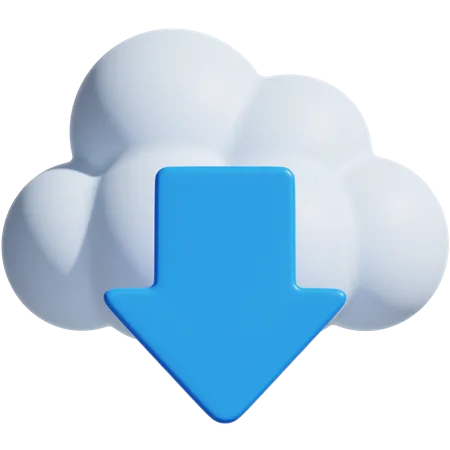 Cloud Download  3D Icon