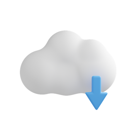 Cloud Download  3D Icon