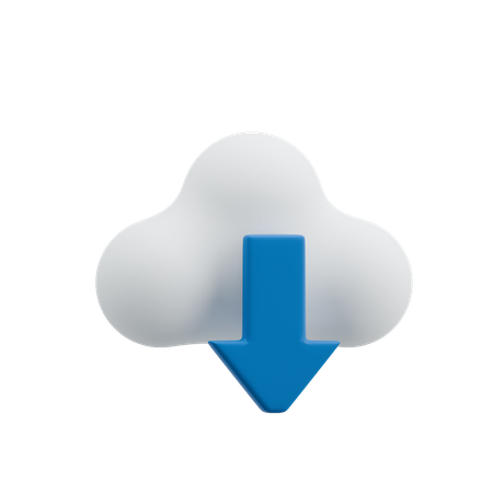 Cloud Download  3D Icon