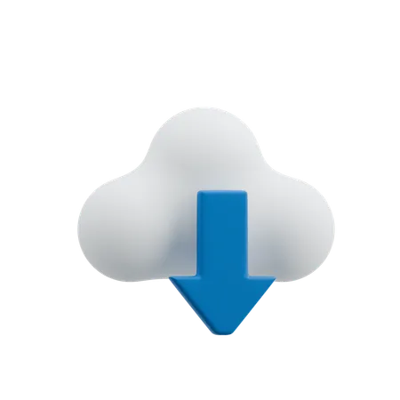 Cloud Download  3D Icon