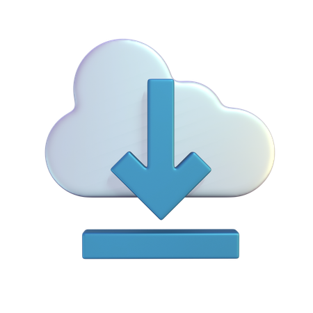 Cloud Download  3D Icon