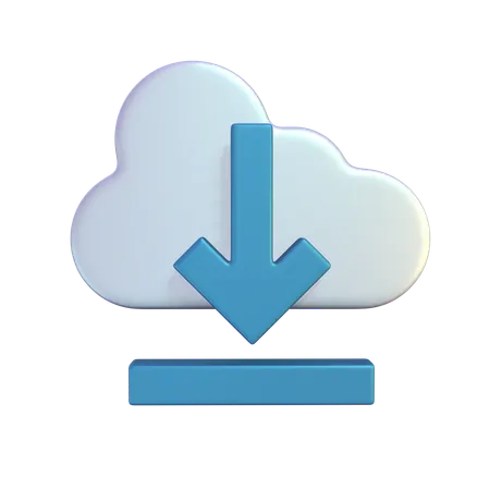 Cloud Download  3D Icon