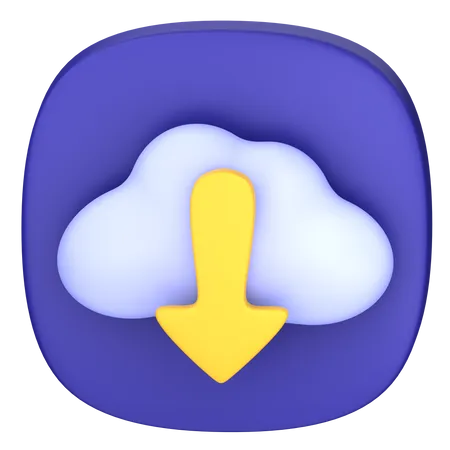 Cloud Download  3D Icon