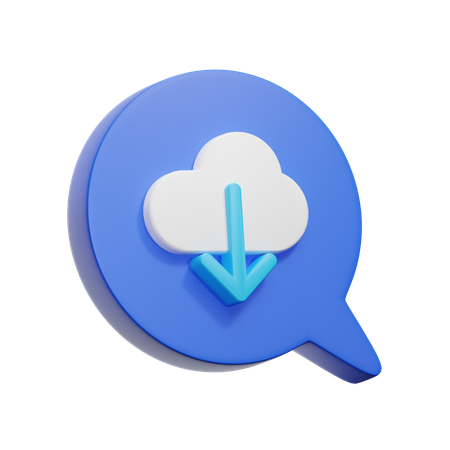 Cloud Download  3D Icon