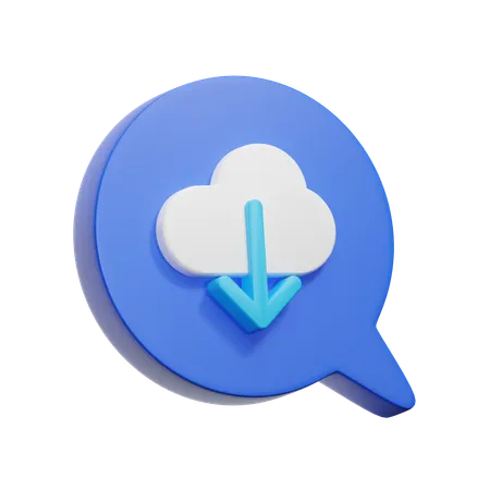 Cloud Download  3D Icon