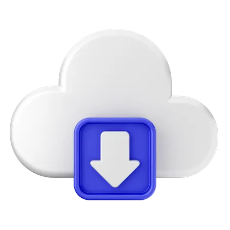 Cloud Download  3D Icon