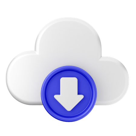 Cloud Download  3D Icon