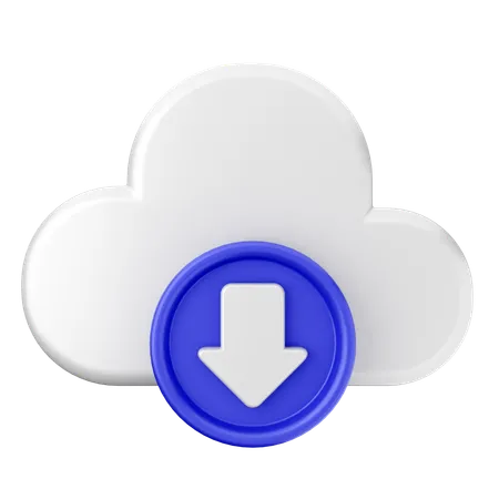 Cloud Download  3D Icon