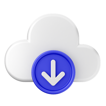 Cloud Download  3D Icon