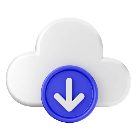 Cloud Download  3D Icon