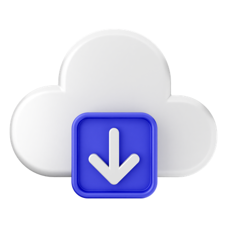 Cloud Download  3D Icon