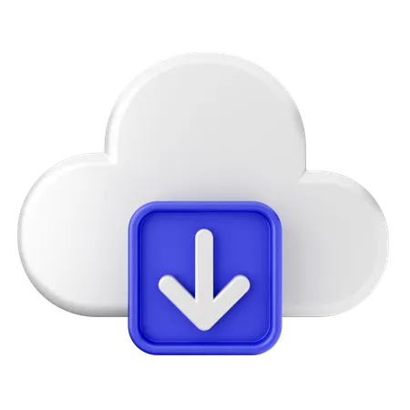 Cloud Download  3D Icon