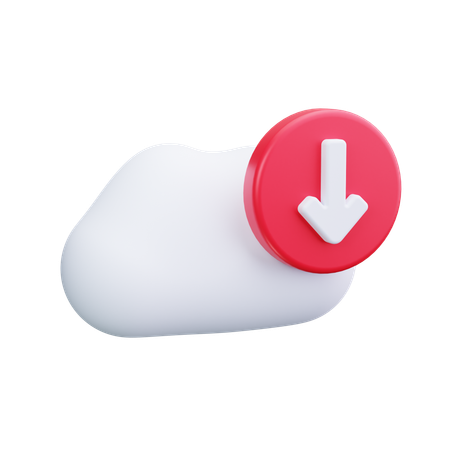 Cloud Download  3D Icon