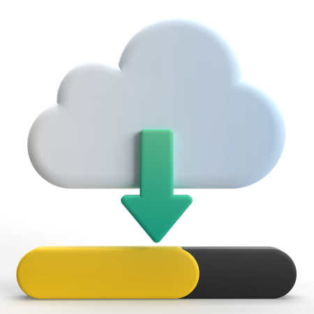 Cloud Download  3D Icon