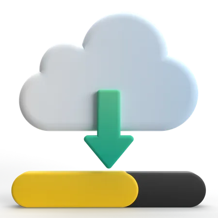 Cloud Download  3D Icon